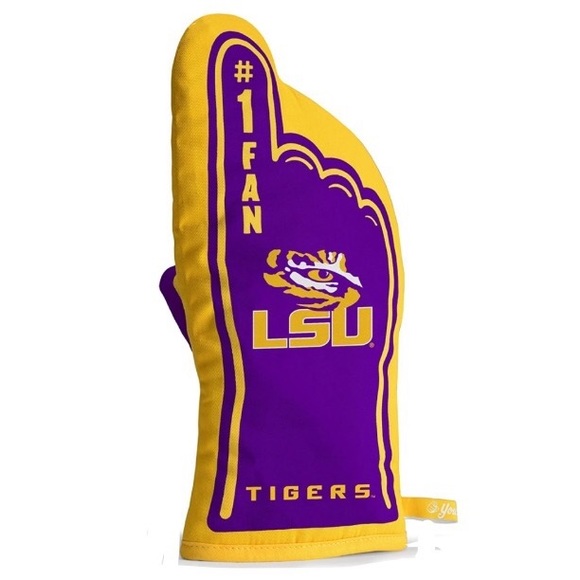 NWT LSU #1 Fan Quilted Oven Mitt Oversized Heat Resistant Grillmaster - Picture 1 of 11